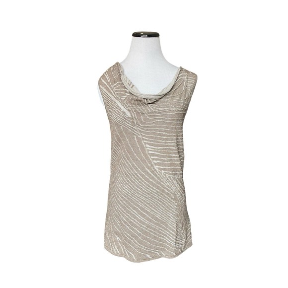 Lafayette 148 New York Sweaters - Lafayette 148 Sample Textured Cowl Neck Sleeveless Knit‎ Top Size M Quiet Luxury